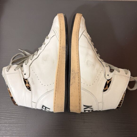 Golden Goose High Top Signature Sneakers Womens Sz 38 Sky Star Pony Hair Leopard - Picture 11 of 16
